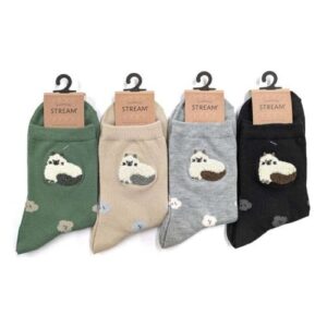 STREAM Fluffy Cat Sagara Embroidery Low Crew Socks