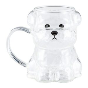 Wancolle Die Cut Glass Mug, Schnauzer