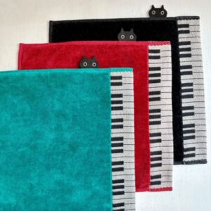 Matano Atsuko Towel Handkerchief, Cat On The Keys