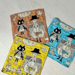 Matano Atsuko Triple Gauze Handkerchief, Winged Ones