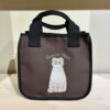 Tartine Mini Tote, Glasses Cat, Brown