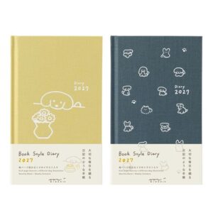 Book Style Diary B6 Variant, Dog Pattern, January Start