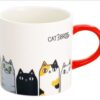 Three Cats Mug, Red Handle