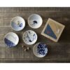 Cat Small Plate Set of Five, Wooden Box