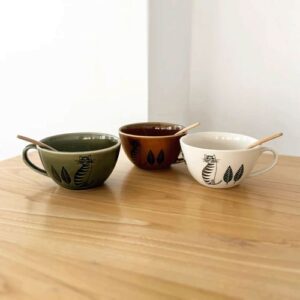 Old Copper Cat Soup Mug